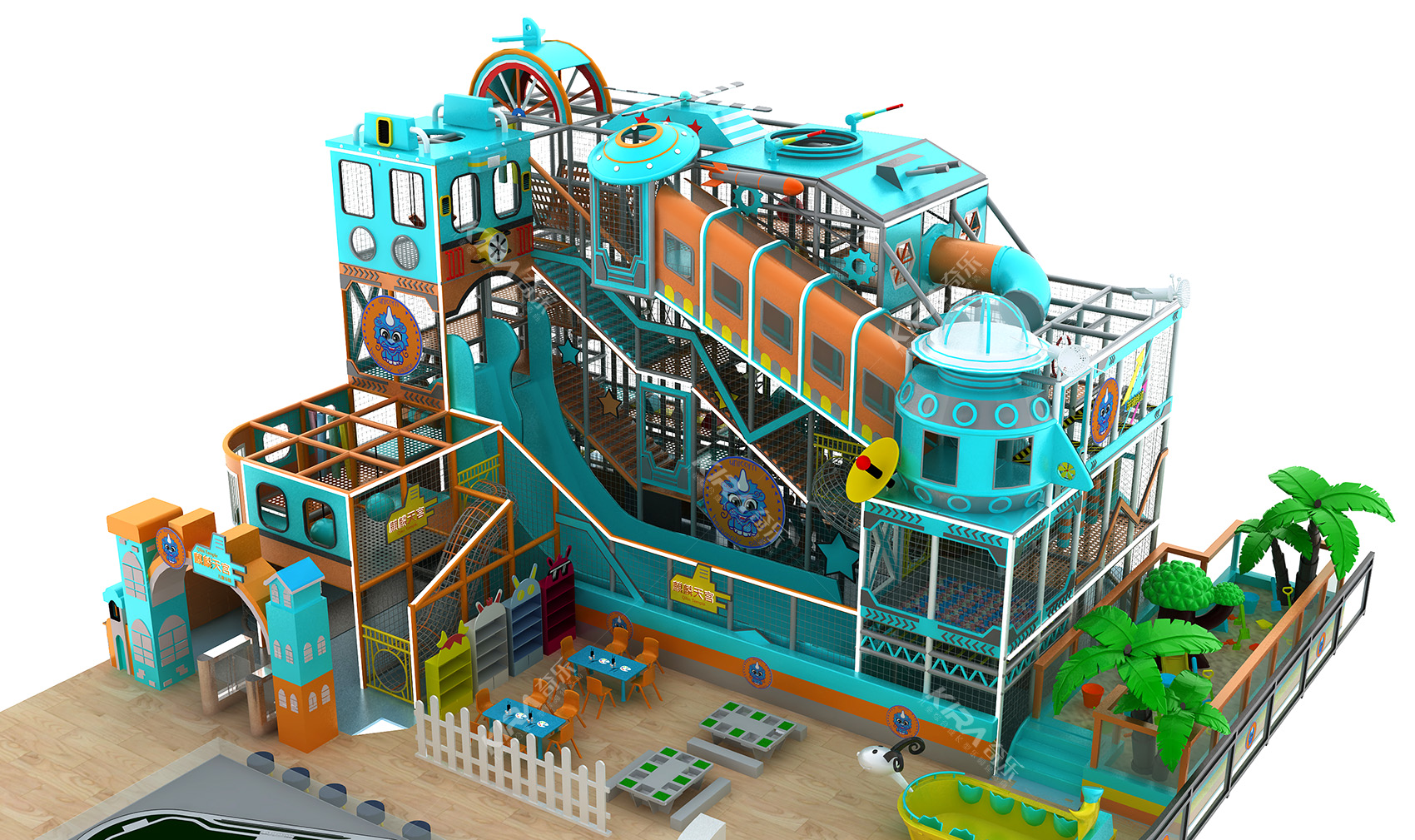 麒麟天宮是奇樂集團在2020年，在青島做的兒童樂園-彈跳迷宮，這個麒麟天宮也是屬于兒童樂園的一種，