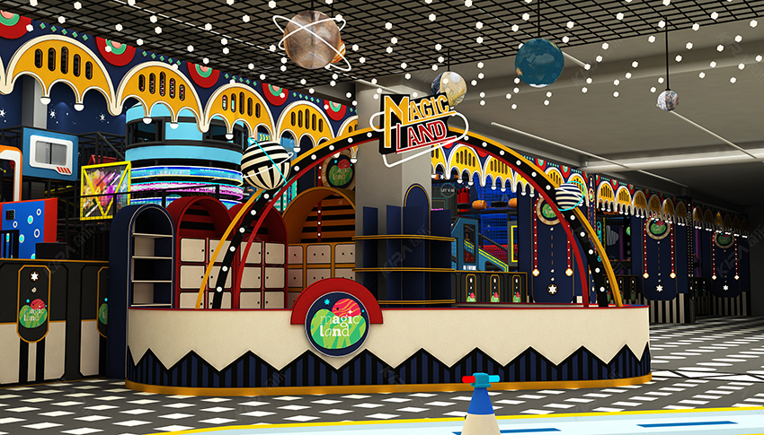 大型聲光交匯的室內運動娛樂空間